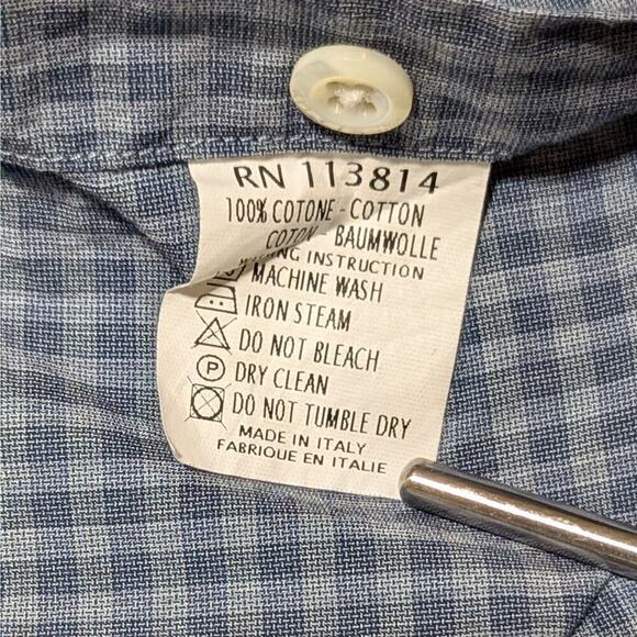 Billy Reid Standard Fit Plaid Shirt Large Blue Check Long Sleeve Button Up - Picture 5 of 8